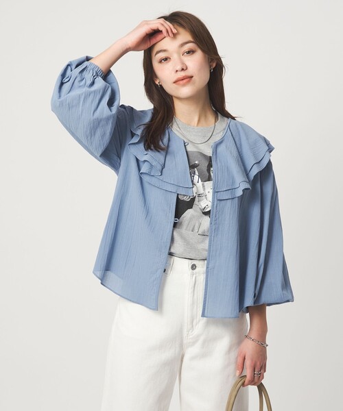 crewreラッフルカラーコットンブラウス2 crewre online store / ラッフルカラーコットンブラウス