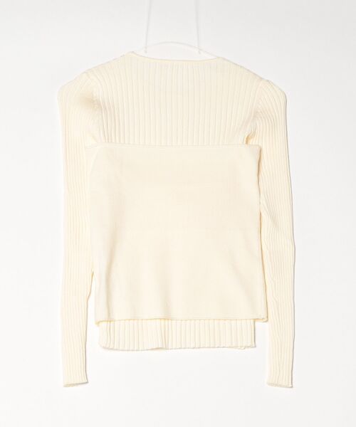 FREE STYLISTS(フリー スタイリスト)の「YUGA_YGMC Korean-style ribbed knit and tight vest set(ニット/セーター・レディース・ベビーピンク/オフホワイト/ネイビー・FREE)」の4枚目の写真