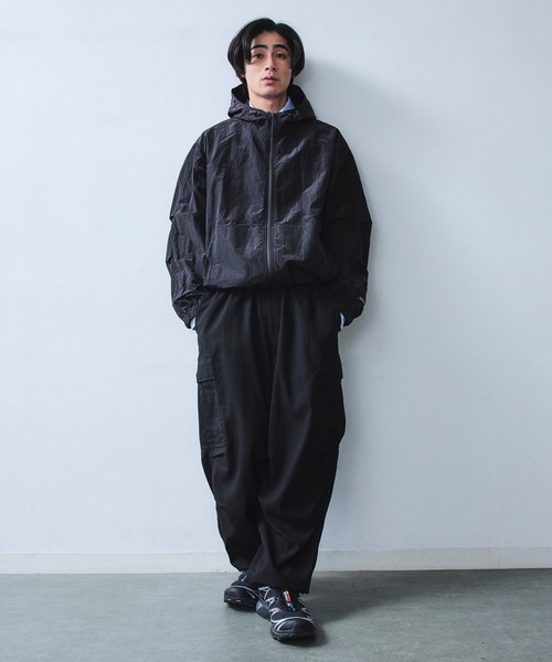 DAWNCE(ダウンス)の「イージーワイドカーゴパンツ(カーゴパンツ・メンズ・ブラック/カーキ・L/M)」の22枚目の写真