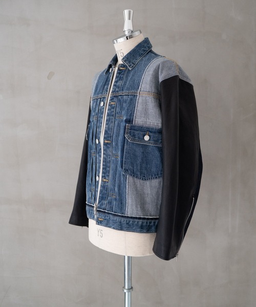 Iroquois（イロコイ）の「CENTER SEAM JKT×LEATHER（ブルゾン・メンズ・インディゴブルー・5/4/3/2）」の7枚目の写真