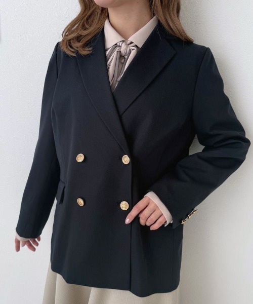 an another angelus（アンアナザーアンジェラス）の「ゴールド釦ダブルジャケット/fint フィント（その他アウター・レディース・ネイビー・2/1）」の14枚目の写真