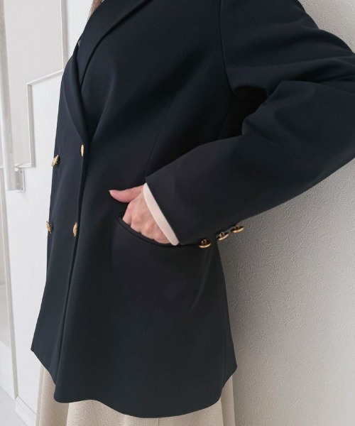 an another angelus（アンアナザーアンジェラス）の「ゴールド釦ダブルジャケット/fint フィント（その他アウター・レディース・ネイビー・2/1）」の15枚目の写真