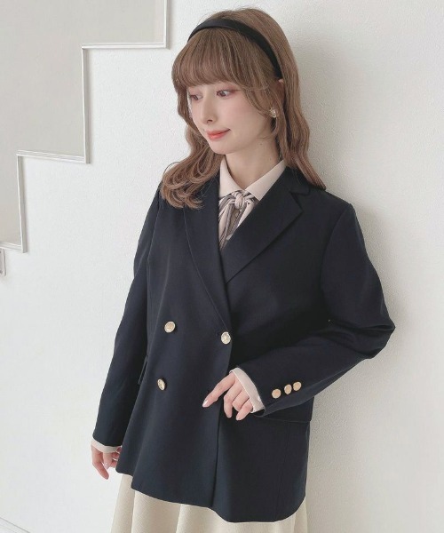 an another angelus(アンアナザーアンジェラス)の「ゴールド釦ダブルジャケット/fint フィント(その他アウター・レディース・ネイビー・2/1)」の18枚目の写真