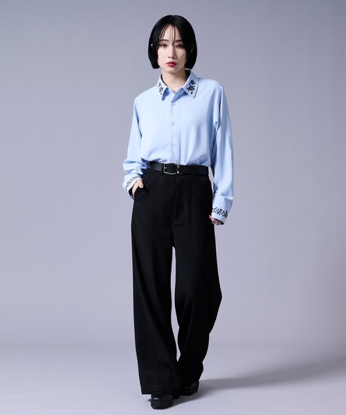 Ellno Loset(エルノロゼット)の「カーブラインパンツ(スラックス・メンズ・ブラック/アイボリー・X-SMALL/MEDIUM/LARGE/SMALL)」の3枚目の写真