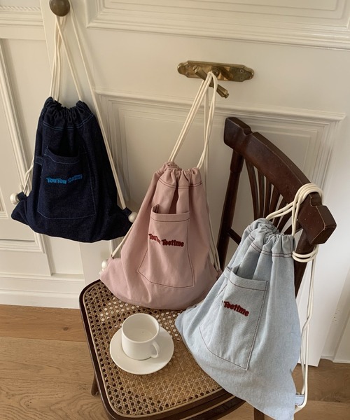 Port（ポート）の「【 Port / ポート 】 ワンポイント ロゴ デニム ナップサック #（バックパック/リュック・レディース・ピンク/ネイビー/ライトブルー・FREE）」の19枚目の写真