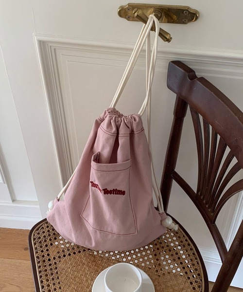 Port（ポート）の「【 Port / ポート 】 ワンポイント ロゴ デニム ナップサック #（バックパック/リュック・レディース・ピンク/ネイビー/ライトブルー・FREE）」の17枚目の写真