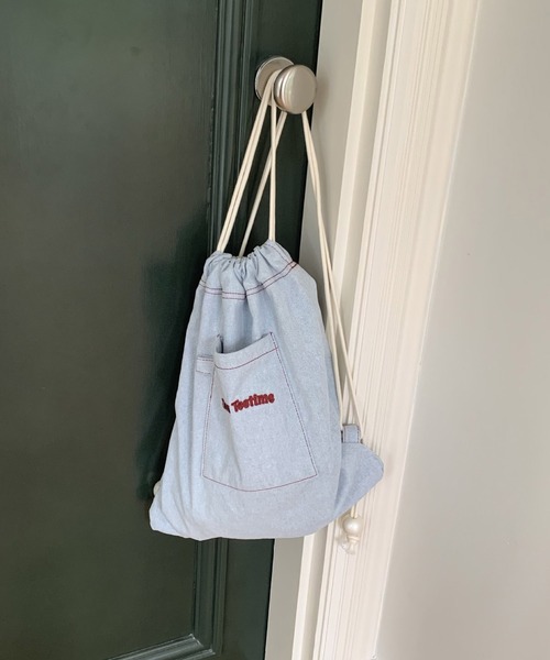 Port（ポート）の「【 Port / ポート 】 ワンポイント ロゴ デニム ナップサック #（バックパック/リュック・レディース・ピンク/ネイビー/ライトブルー・FREE）」の15枚目の写真