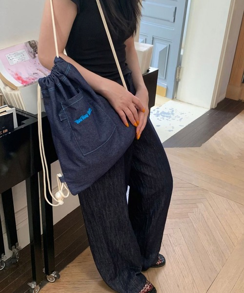 Port（ポート）の「【 Port / ポート 】 ワンポイント ロゴ デニム ナップサック #（バックパック/リュック・レディース・ピンク/ネイビー/ライトブルー・FREE）」の10枚目の写真