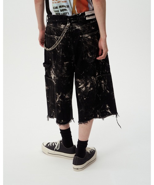 DISCOVERED(ディスカバード)の「BLEACH HAKAMA SHORTS(デニムパンツ・メンズ・ブラック/ホワイト・LARGE/SMALL)」の9枚目の写真