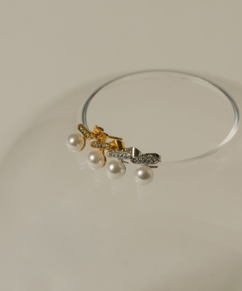 muku(ムク)の「PIERCE/ZIRCONIABAR ONEPEARL(ピアス(両耳用)・レディース・ゴールド/シルバー・FREE)」の2枚目の写真