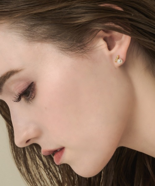 muku(ムク)の「PIERCE/ZIRCONIABAR ONEPEARL(ピアス(両耳用)・レディース・ゴールド/シルバー・FREE)」の6枚目の写真