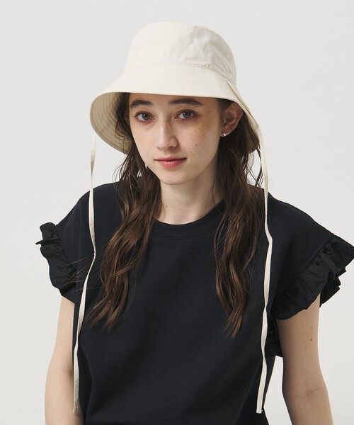 KIJIMA TAKAYUKI（キジマ　タカユキ）の「＜KIJIMA TAKAYUKI＞K バケットハット（ハット・レディース・オフホワイト/ブラック・FREE）」の5枚目の写真