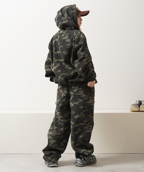 1111clothing(ワンフォークロージング)の「【セットアップ可能】12oz デニム ジップパーカー / 12oz Denim Zip Hoodie(デニムジャケット・メンズ・ネイビー/カモフラージュ/ブラック/ブルー・M/L)」の14枚目の写真