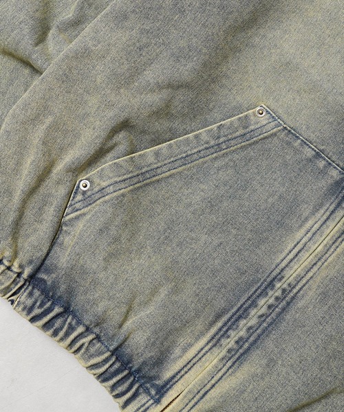 1111clothing(ワンフォークロージング)の「【セットアップ可能】12oz デニム ジップパーカー / 12oz Denim Zip Hoodie(デニムジャケット・メンズ・ネイビー/カモフラージュ/ブラック/ブルー・M/L)」の8枚目の写真