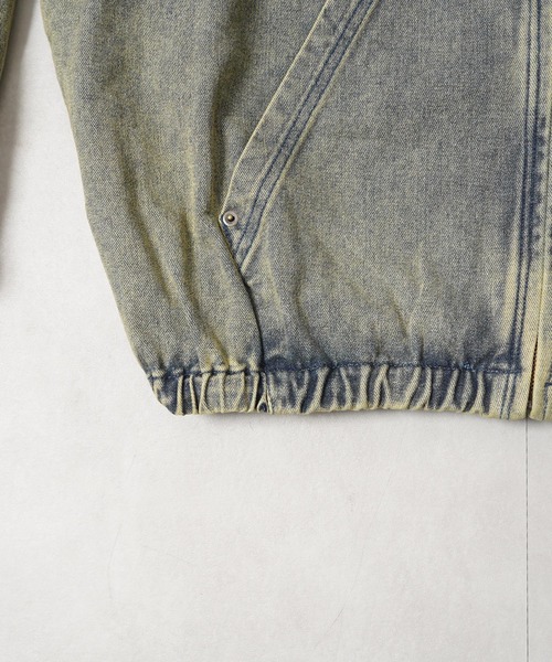 1111clothing(ワンフォークロージング)の「【セットアップ可能】12oz デニム ジップパーカー / 12oz Denim Zip Hoodie(デニムジャケット・メンズ・ネイビー/カモフラージュ/ブラック/ブルー・M/L)」の10枚目の写真