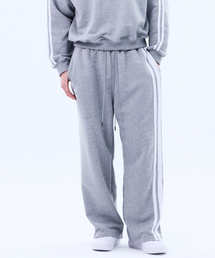 MIHAK（ミハク）の「アイビーリーグトラックラインワイドパンツ（グレー）（スウェットパンツ）」