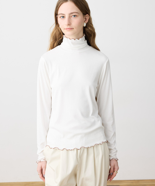 LE SOUK HOLIDAY（ルスークホリデー）の「メローハイネックプルオーバー（Tシャツ/カットソー・レディース・オフホワイト/ライトグレー/イエロー・M/L）」の14枚目の写真