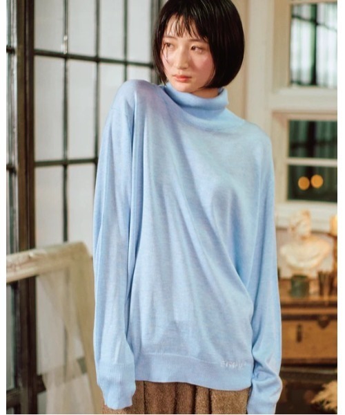 Etrarium(エトラリウム)の「”Etrarium” Turtle Knit(Tシャツ/カットソー・レディース・ブルー/ブラック・SMALL)」の2枚目の写真