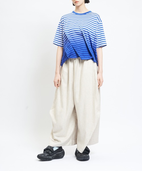 gomme(ゴム)の「ビッグタックリネンパンツ(その他パンツ・レディース・ブラック/キナリ・MEDIUM)」の3枚目の写真
