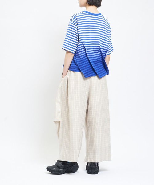 gomme(ゴム)の「ビッグタックリネンパンツ(その他パンツ・レディース・ブラック/キナリ・MEDIUM)」の7枚目の写真