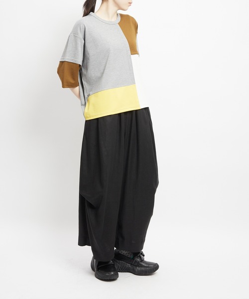 gomme(ゴム)の「ビッグタックリネンパンツ(その他パンツ・レディース・ブラック/キナリ・MEDIUM)」の10枚目の写真