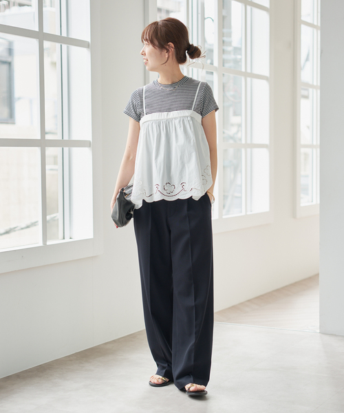 Spick & Span(スピックアンドスパン)の「カットワークエンブロイダリーキャミソール(キャミソール・レディース・ホワイト/ブラック・FREE)」の18枚目の写真