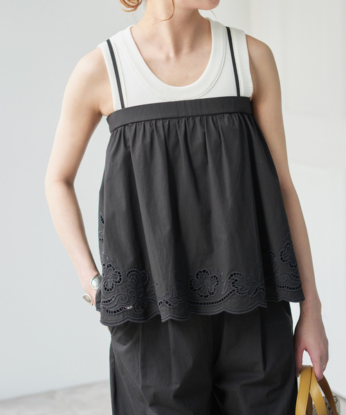 Spick & Span(スピックアンドスパン)の「カットワークエンブロイダリーキャミソール(キャミソール・レディース・ホワイト/ブラック・FREE)」の19枚目の写真