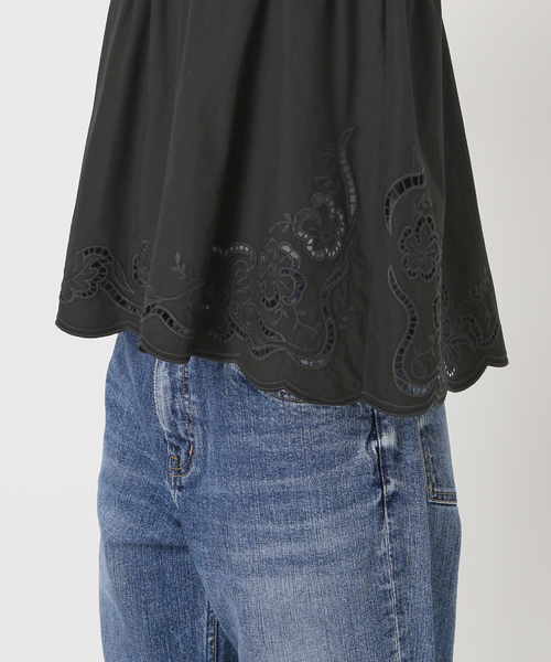 Spick & Span(スピックアンドスパン)の「カットワークエンブロイダリーキャミソール(キャミソール・レディース・ホワイト/ブラック・FREE)」の9枚目の写真