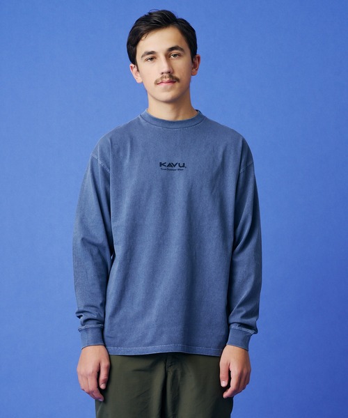 KAVU(カブー)の「KAVU/カブー LS Good Time Tee ( pigment)/ロングスリーブ グッドタイム Tシャツ(Tシャツ/カットソー・メンズ・ナチュラル/ブラック/ネイビー・MEDIUM/X-LARGE/LARGE)」の1枚目の写真