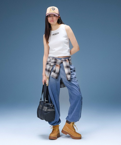 X-girl（エックスガール）の「HOLLOW OUT OVAL LOGO TANK TOP（タンクトップ・レディース・ブラック/ホワイト/カモフラージュ・ONE SIZE）」の8枚目の写真