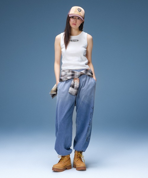 X-girl（エックスガール）の「HOLLOW OUT OVAL LOGO TANK TOP（タンクトップ・レディース・ブラック/ホワイト/カモフラージュ・ONE SIZE）」の9枚目の写真