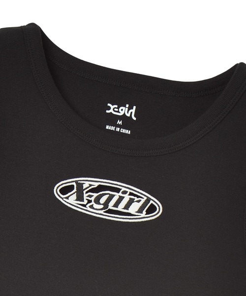 X-girl（エックスガール）の「HOLLOW OUT OVAL LOGO TANK TOP（タンクトップ・レディース・ブラック/ホワイト/カモフラージュ・ONE SIZE）」の13枚目の写真
