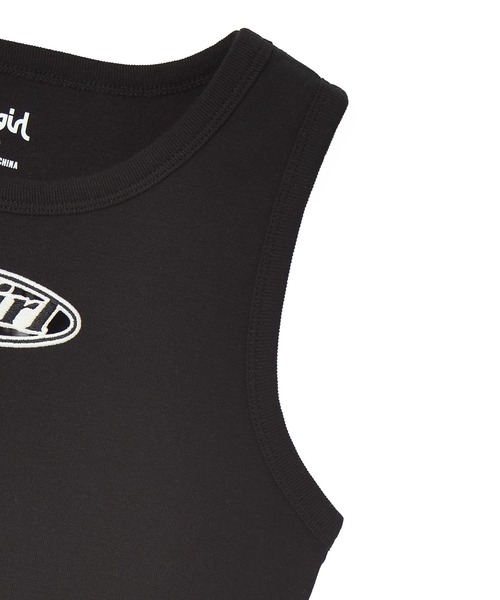 X-girl（エックスガール）の「HOLLOW OUT OVAL LOGO TANK TOP（タンクトップ・レディース・ブラック/ホワイト/カモフラージュ・ONE SIZE）」の14枚目の写真