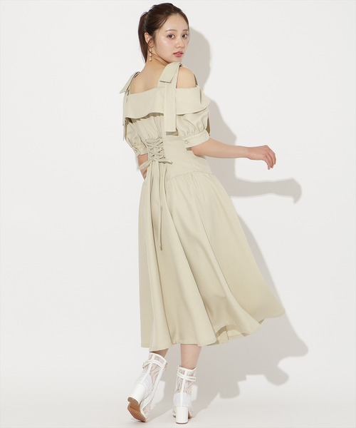 WILLSELECTION(ウィルセレクション)の「リボンオフショルワンピース(ワンピース・レディース・サックスブルー/ミント/ネイビー/ピンク/チャコールグレー・FREE)」の18枚目の写真