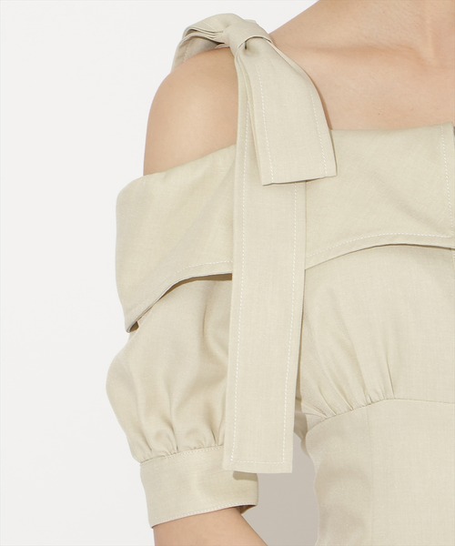 WILLSELECTION(ウィルセレクション)の「リボンオフショルワンピース(ワンピース・レディース・サックスブルー/ミント/ネイビー/ピンク/チャコールグレー・FREE)」の20枚目の写真