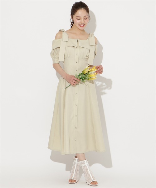 WILLSELECTION(ウィルセレクション)の「リボンオフショルワンピース(ワンピース・レディース・サックスブルー/ミント/ネイビー/ピンク/チャコールグレー・FREE)」の21枚目の写真