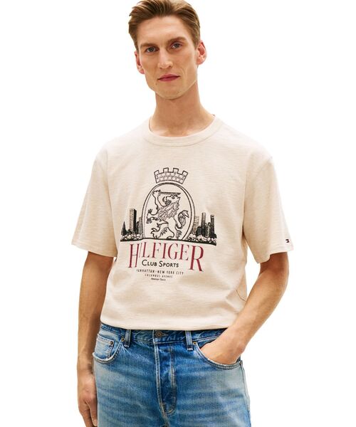 TOMMY HILFIGER(トミーヒルフィガー)の「ヘリテージシリーズ クレストTEE(Tシャツ/カットソー・メンズ・ホワイト/ブラック・MEDIUM/SMALL/LARGE/X-LARGE)」の1枚目の写真