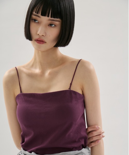UNDERSON UNDERSON(アンダーソン アンダーソン)の「WASHIFABRICベアトップキャミソール/カップ付き(キャミソール・レディース・ライム/ワインレッド・0/1/2)」の6枚目の写真
