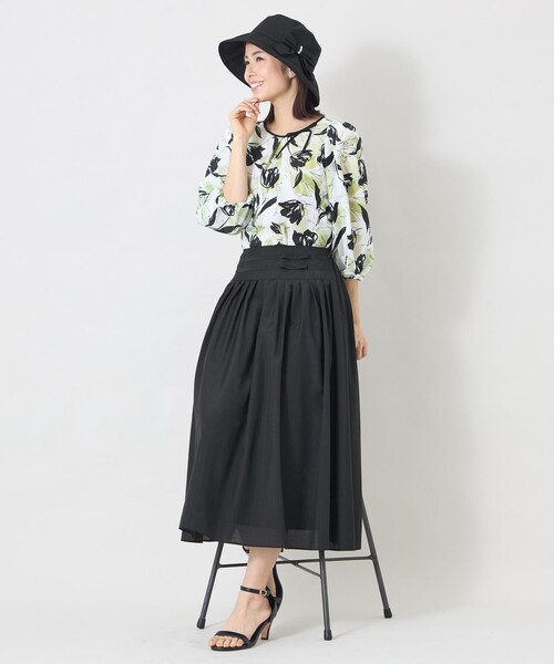 TO BE CHIC（トゥー ビー シック）の「チューリップグレースプリント ブラウス（シャツ/ブラウス・レディース・グリーン/ピンク系その他2・40）」の5枚目の写真