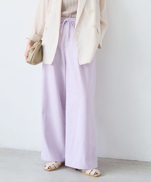 le.coeur blanc（ルクールブラン）の「ウォッシャブルイージーパンツ（その他パンツ・レディース・ホワイト系その他2/サンドベージュ/ミント/ネイビー/ラベンダー・36/38）」の5枚目の写真