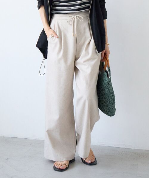 le.coeur blanc（ルクールブラン）の「ウォッシャブルイージーパンツ（その他パンツ・レディース・ホワイト系その他2/サンドベージュ/ミント/ネイビー/ラベンダー・36/38）」の2枚目の写真