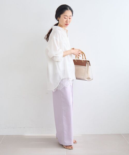le.coeur blanc(ルクールブラン)の「ウォッシャブルイージーパンツ(その他パンツ・レディース・ホワイト系その他2/サンドベージュ/ミント/ネイビー/ラベンダー・36/38)」の7枚目の写真