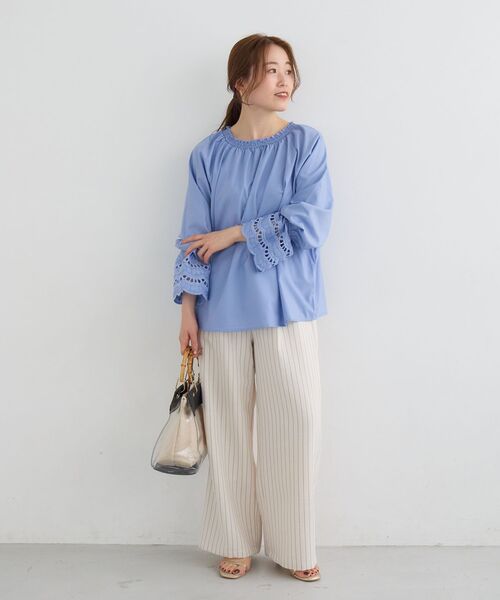 le.coeur blanc(ルクールブラン)の「ウォッシャブルイージーパンツ(その他パンツ・レディース・ホワイト系その他2/サンドベージュ/ミント/ネイビー/ラベンダー・36/38)」の20枚目の写真