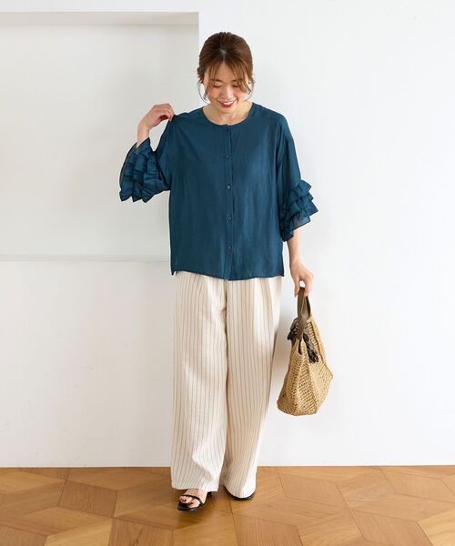 le.coeur blanc(ルクールブラン)の「ウォッシャブルイージーパンツ(その他パンツ・レディース・ホワイト系その他2/サンドベージュ/ミント/ネイビー/ラベンダー・36/38)」の21枚目の写真