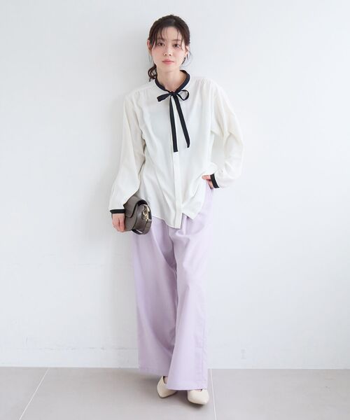 le.coeur blanc(ルクールブラン)の「ウォッシャブルイージーパンツ(その他パンツ・レディース・ホワイト系その他2/サンドベージュ/ミント/ネイビー/ラベンダー・36/38)」の6枚目の写真