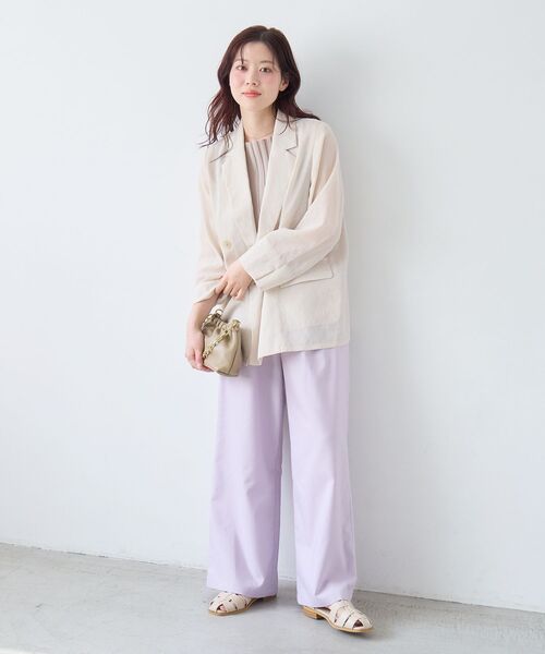 le.coeur blanc(ルクールブラン)の「ウォッシャブルイージーパンツ(その他パンツ・レディース・ホワイト系その他2/サンドベージュ/ミント/ネイビー/ラベンダー・36/38)」の8枚目の写真