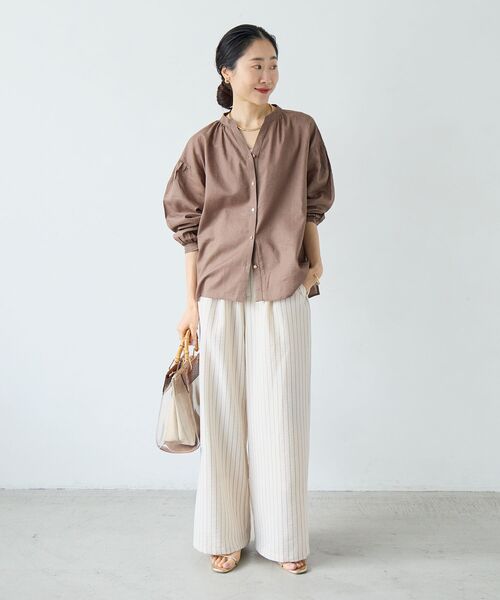 le.coeur blanc（ルクールブラン）の「ウォッシャブルイージーパンツ（その他パンツ・レディース・ホワイト系その他2/サンドベージュ/ミント/ネイビー/ラベンダー・36/38）」の10枚目の写真