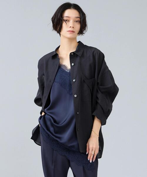 Liesse（リエス）の「レーストリムキャミソール（シャツ/ブラウス・レディース・アイボリー/ブラウン/ネイビー・FREE）」の3枚目の写真