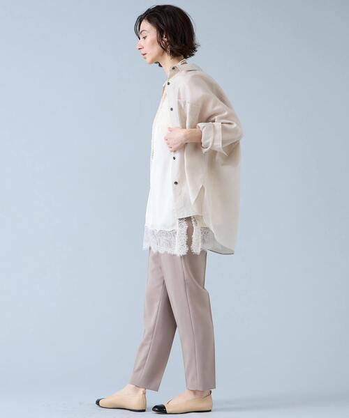 Liesse（リエス）の「レーストリムキャミソール（シャツ/ブラウス・レディース・アイボリー/ブラウン/ネイビー・FREE）」の7枚目の写真