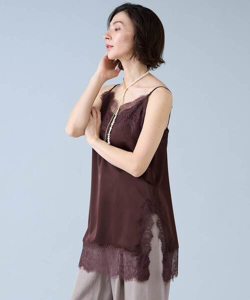 Liesse（リエス）の「レーストリムキャミソール（シャツ/ブラウス・レディース・アイボリー/ブラウン/ネイビー・FREE）」の9枚目の写真